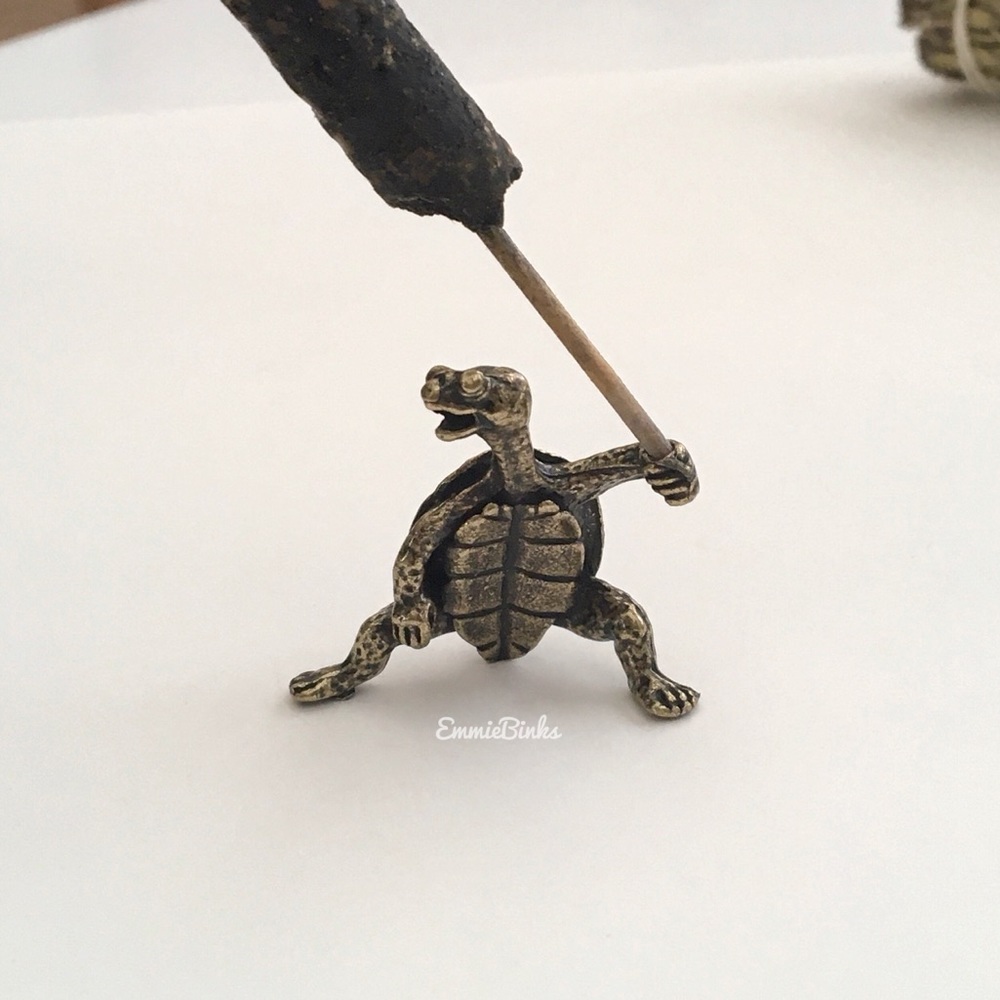 ✨3for$38 New Bronze Turtle Warrior Incense Holder | Tiny Turtle Home Accent